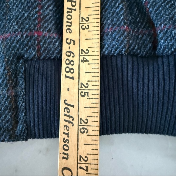 PETER CHRISTIAN Harris Tweed 42 Bomber Harrington Jacket Blue Wool Windowpane - Picture 11 of 11